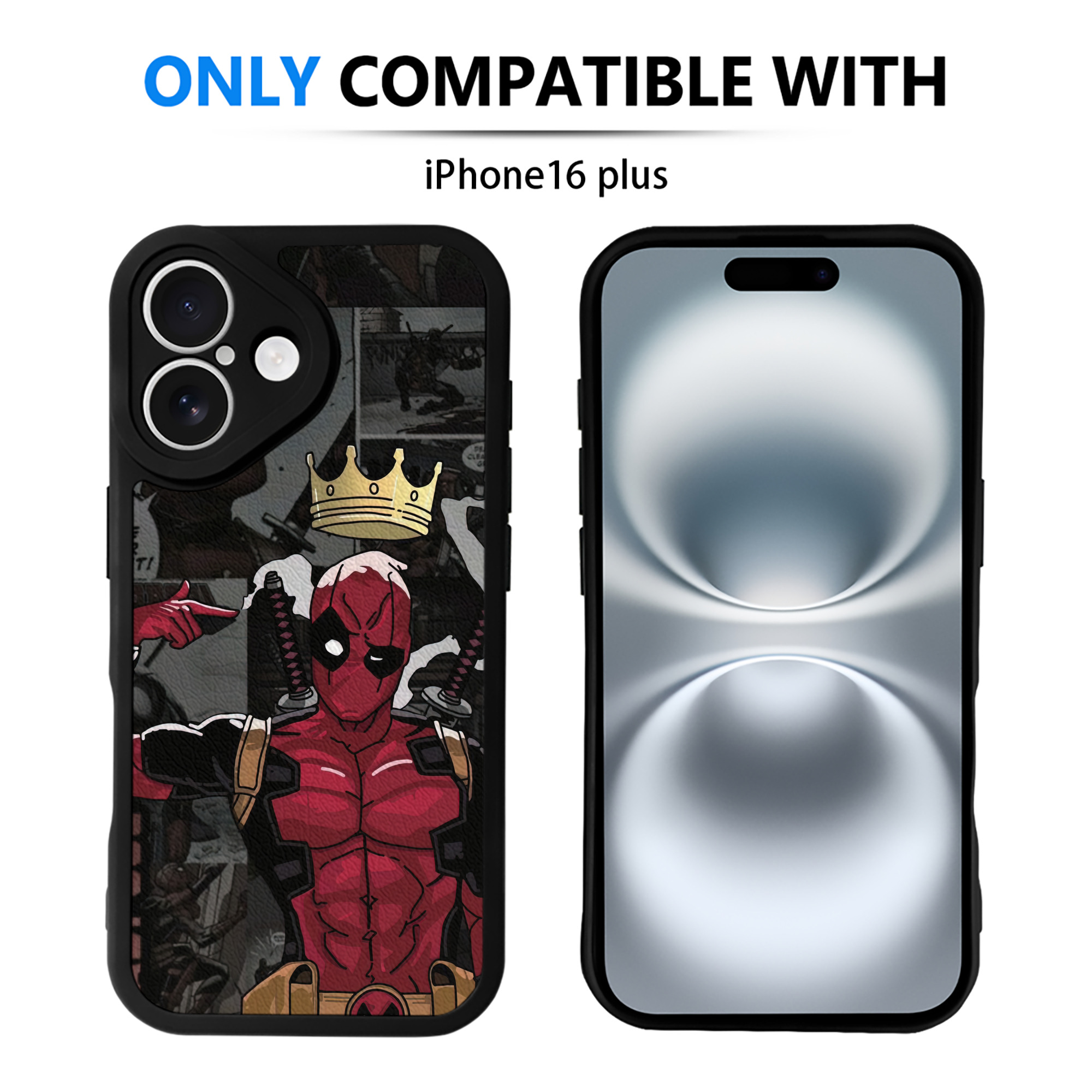 （画像用） Deadpool デッドプール 【iPhone 16シリーズ対応】シリコンスマホケース（レザー調） 材質：シリコン